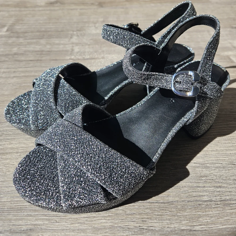 Aerosoles Glitter Sandals in Silver - Picture 1 of 7
